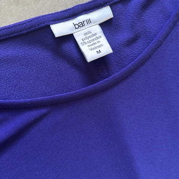 Bar III Purple Cold Shoulder Shift Dress with Tie Sleeves - Size M - Picture 4 of 8